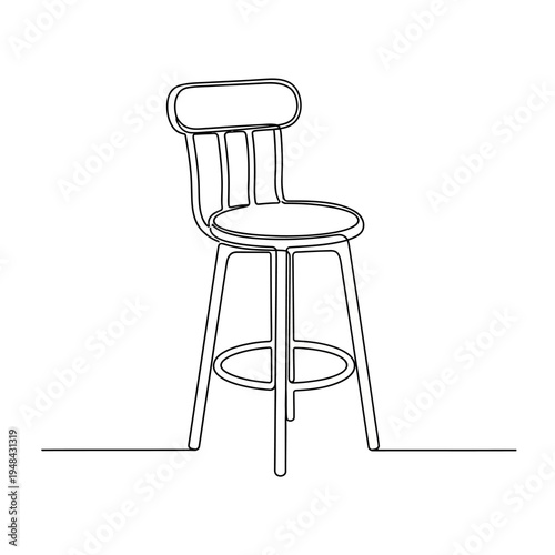 Modern bar stool with backrest.