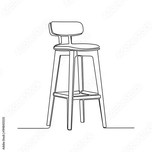 Modern bar stool with backrest.