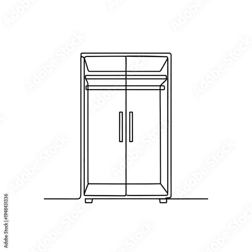 Modern cabinet with double doors.