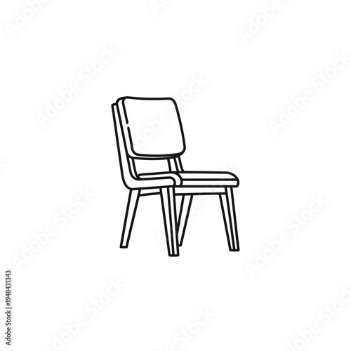 Modern chair with four legs.