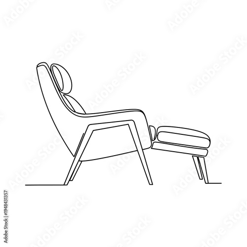 Modern chair with ottoman furniture.