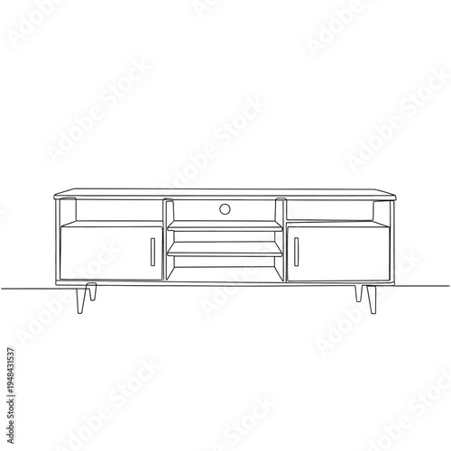 Modern TV Stand with Storage Cabinets.