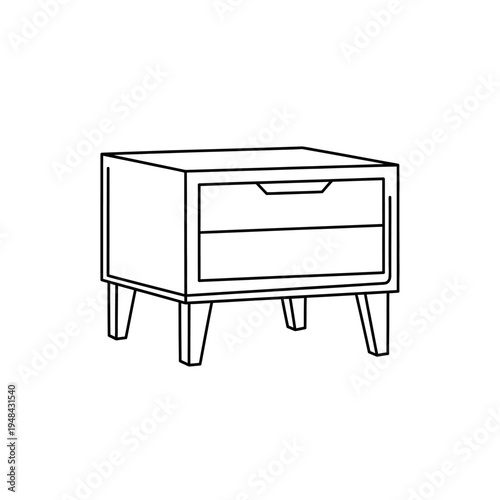 Modern Two Drawer Nightstand Furniture.