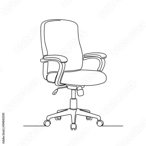Office Chair with Armrests and Wheels.