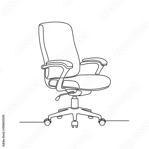 Office Chair with Wheels and Armrests.