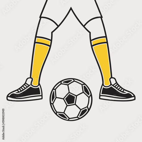 Soccer Player With Football