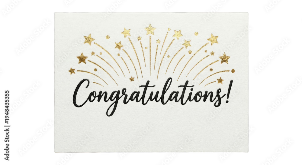 Obraz premium Golden congratulations card with starry design