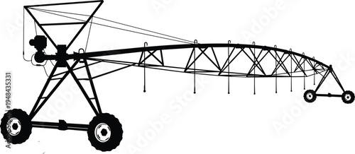 irrigation, sprinkler, agriculture, farm, farming, equipment, machine, water, irrigation system, crop, field, farming technology, agriculture equipment, watering, irrigation machine, isolated