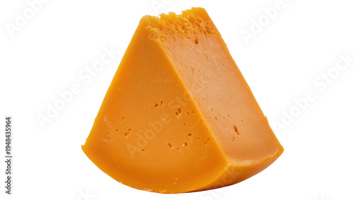 Bilde på lerret Vibrant orange cheddar cheese wedge, freshly cut and ready to eat, a delicious d
