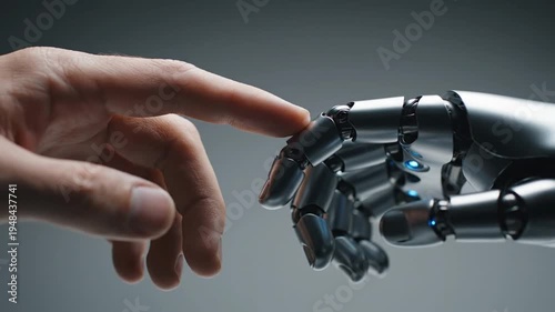 Human and Robot Hand Touching - A Glimpse into the Future of Technology.