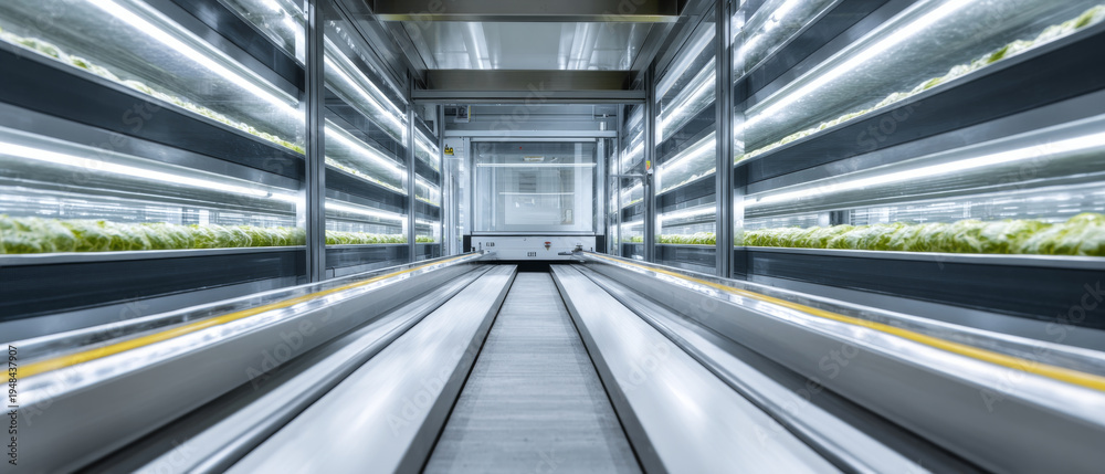 Obraz premium Automated indoor vertical farming system