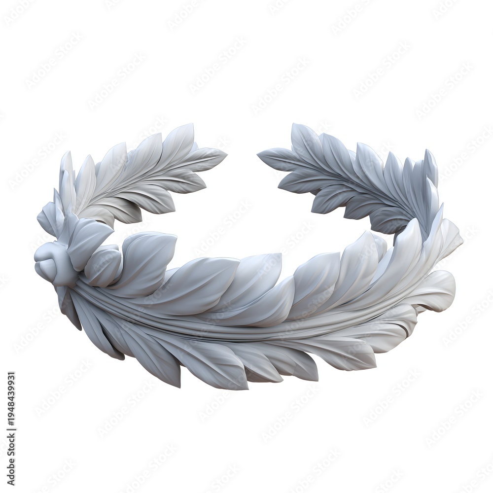 Naklejka premium White Roman laurel crown isolated on white background