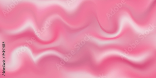 Pink strawberry yogurt or ice cream surface texture with wave pattern. Milk creamy sweet fruit and berry product. Soft and frozen sorbet or dairy pudding smooth top. Realistic vector background.