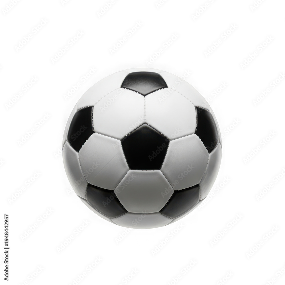 Naklejka premium Classic blackandwhite soccer ball isolated on transparent background transparent background