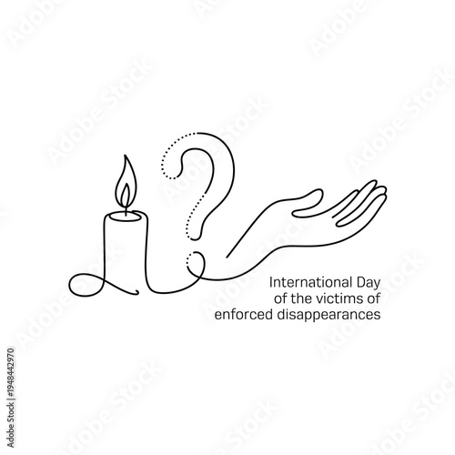 Minimalist line art poster for international day of enforced disappearances day