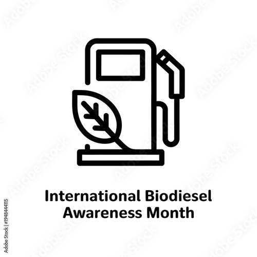 International biodiesel awareness month icon logo with text on background
