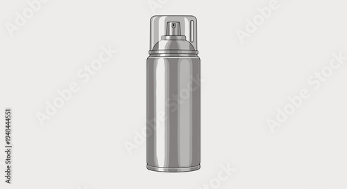 Classic silver hairspray can, an essential aerosol beauty product for fixing and styling hairstyles with a strong and long-lasting hold.