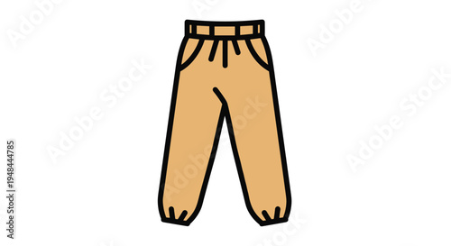 Comfortable khaki jogger pants featuring an elastic waistband and cuffs, complete with side pockets, ideal for relaxed casual wear.