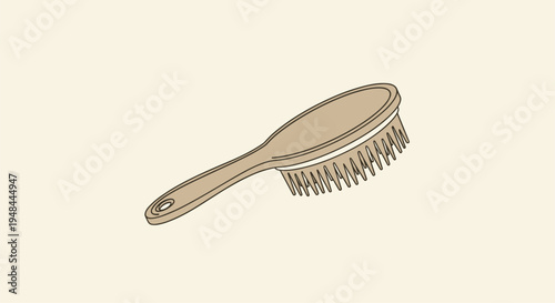Ergonomic beige oval paddle hair brush, featuring soft bristles for gentle detangling and smoothing, suitable for all hair types.