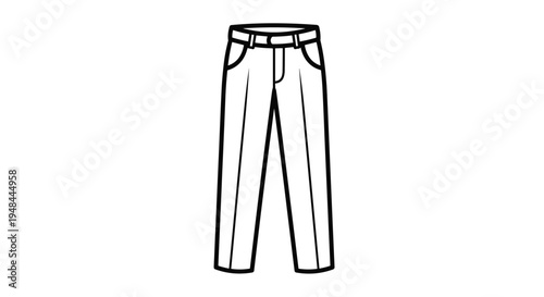 Classic tailored straight-leg trousers, featuring practical pockets and refined belt loops, perfect for both professional and smart-casual attire.