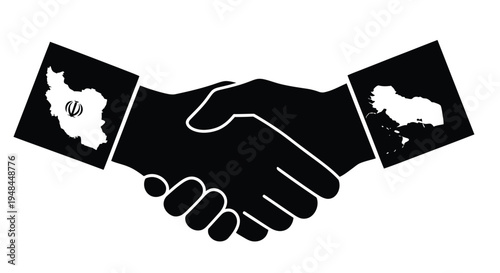 A symbolic handshake between iran and saudi arabia representing potential diplomatic relations