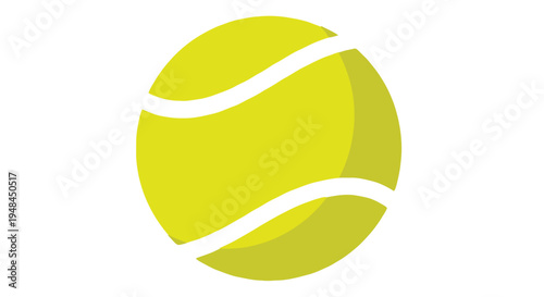 A vibrant stylized illustration of a classic yellow tennis ball with curved white lines