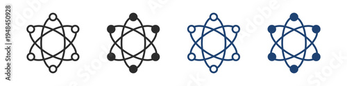 Vector Atom Icon Set. Atom Symbols