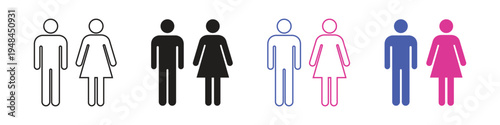 Vector Man And Woman Icon Set