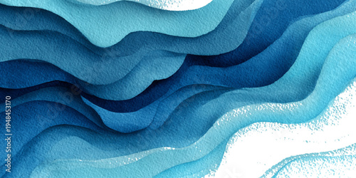Abstract blue sea watercolor texture background with flowing ocean waves and soft turquoise liquid design.