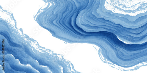 Abstract blue sea watercolor texture background with flowing ocean waves and soft turquoise liquid design.