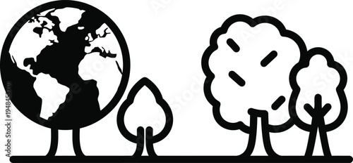 Eco friendly globe with trees