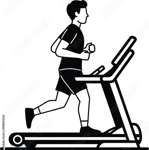 man running on treadmill