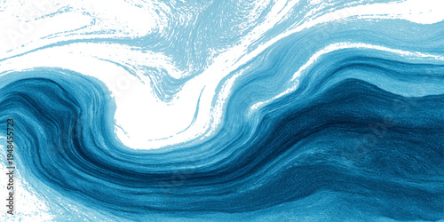 Abstract blue sea watercolor texture background with flowing ocean waves and soft turquoise liquid design.