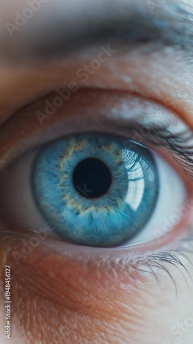 Close up of blue human eye.