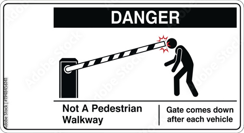 Person injured by falling gate barrier on sidewalk path