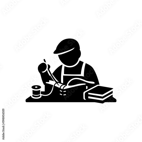 Traditional Bookbinding Restoration Craft Icon