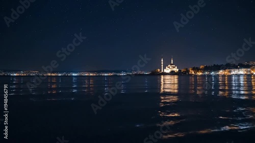 Istanbuls Night Embrace - A Serene View of the Cityscape.