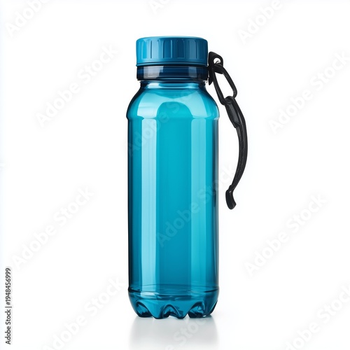 Water Bottle in Blue Color With a Simple Design and a Handle for Easy Carrying