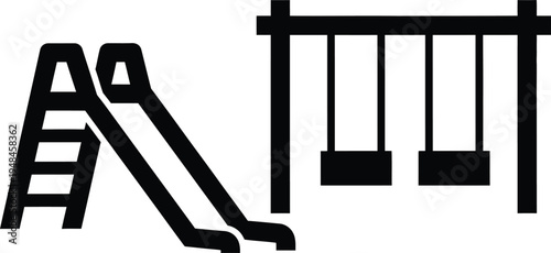 black and white playground equipment