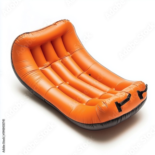 Orange Inflatable Raft Designed for Fun on Water During Summer Activities