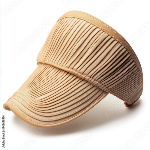 Brown Visor Hat Lying on a Flat Surface Showing Unique Texture and Design Det...