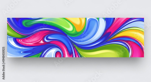 Wallpaper Mural Vibrant Swirling Liquid Abstract Background with Dynamic Glossy Colorful Flow Torontodigital.ca