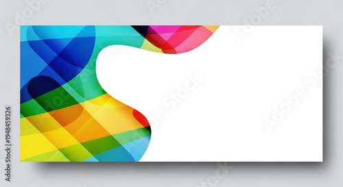 Wallpaper Mural Vibrant Abstract Background with Colorful Overlapping Geometric Shapes and a Flowing White Curve Torontodigital.ca