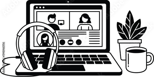 online meeting, video call, remote work