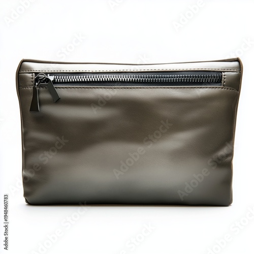Simple Leather Pouch With Zipper Suitable for Carrying Small Items or Cosmetics