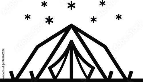 black tent under starry night sky