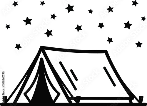 camping tent under starry night sky