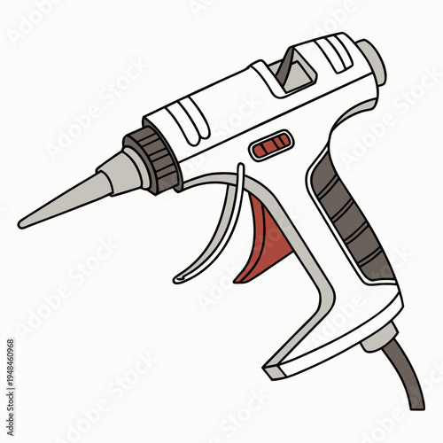 White hot glue gun with gray nozzle