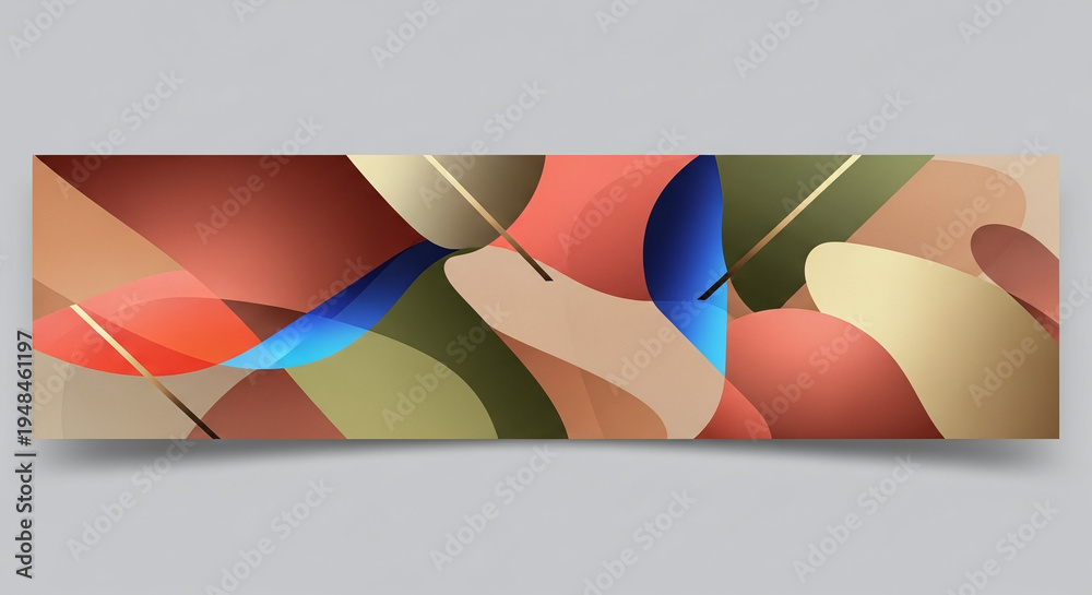 custom made wallpaper toronto digitalAbstract Modern Art with Overlapping Curved Shapes and Golden Accents in Warm Tones