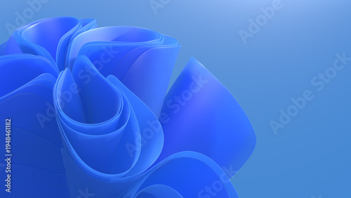 An abstract 3D render of a flower arrangement creates a dynamic visual effect, perfect for website design and design projects.